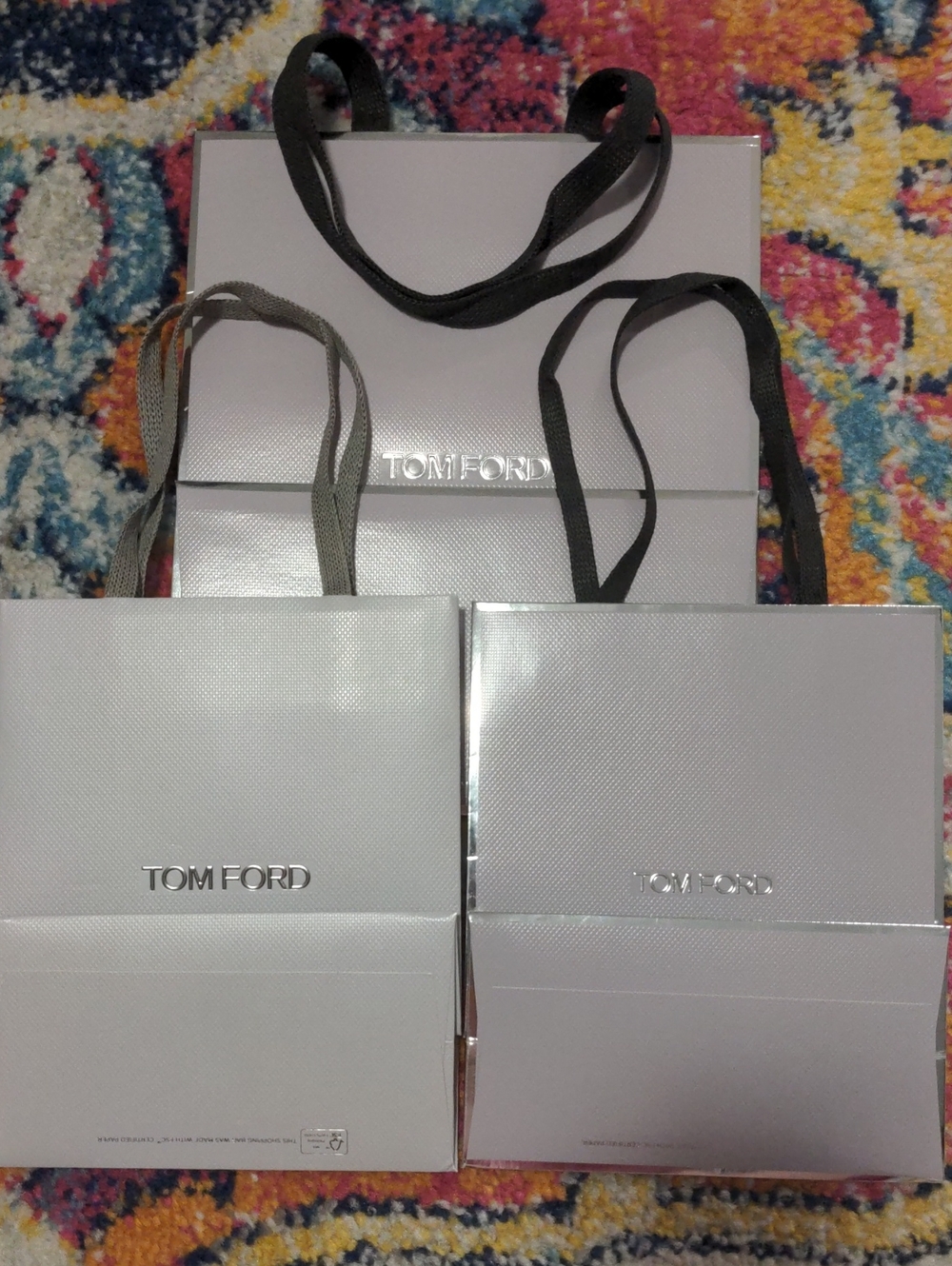 Tom Ford Silver Gray Gift Bags Set Of 3